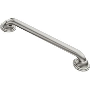 Moen LR8724D2CH Bathroom Safety 24-Inch Designer Stainless Steel Grab Bar with Concealed Screws, Chrome(Brushed Nickel)