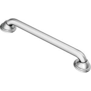 Moen LR8724D2CH Bathroom Safety 24-Inch Designer Stainless Steel Grab Bar with Concealed Screws, Chrome(Chrome)