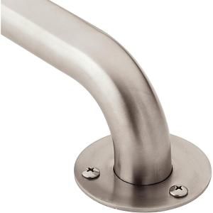 Moen R7424 Bathroom Safety 24-Inch Stainless Steel Bathroom Grab Bar with Exposed Screws, Stainless(24 Inch)