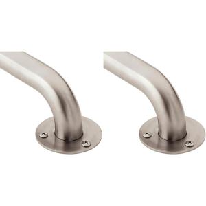 Moen R7424 Bathroom Safety 24-Inch Stainless Steel Bathroom Grab Bar with Exposed Screws, Stainless(24 Inch (Pack of 2))