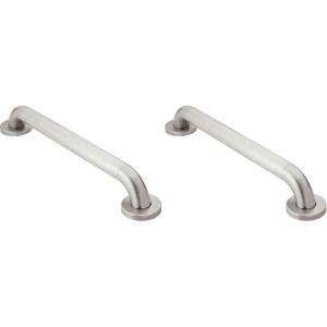 Moen R8912P Bathroom Safety 12-Inch Stainless Steel Bathroom Grab Bar with Concealed Screws, Stainless(12 Inch (Pack of 2))