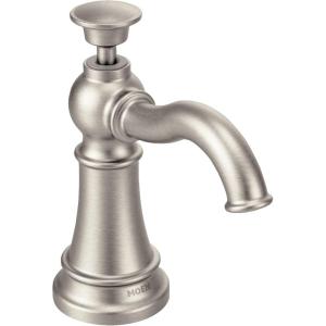 Moen S3945SRS Traditional Deck Mounted Kitchen Soap Dispenser with Above the Sink Refillable Bottle, Spot Resist Stainless(Spot Resist Stainless)