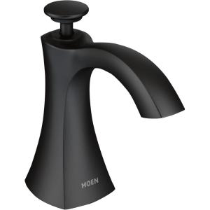 Moen S3948SRS Transitional Deck Mounted Kitchen Soap Dispenser with Above the Sink Refillable Bottle, Spot Resist Stainless(Black)