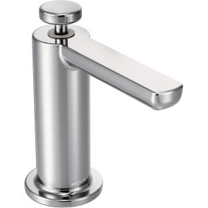 Moen Spot Resist Stainless Modern Deck Mounted Kitchen Soap Dispenser with Above-the-Sink Refillable Bottle, S3947SRS(Chrome)