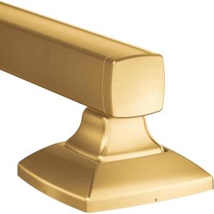 Moen YG5112BG Bathroom Safety 12-Inch Stainless Steel Transitional Bathroom Grab Bar, Brushed Gold