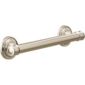 Moen YG6412NL Bathroom Safety 12-Inch Stainless Steel Traditional Bathroom Grab Bar, Polished Nickel(Polished Nickel)