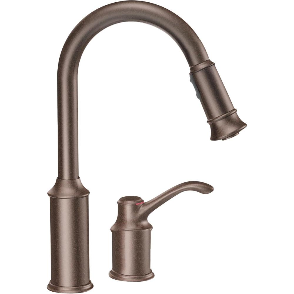 image:imageMoen 7590ORB Aberdeen OneHandle High Arc Pulldown Kitchen Faucet Featuring Reflex Oil Rubbed Bronze