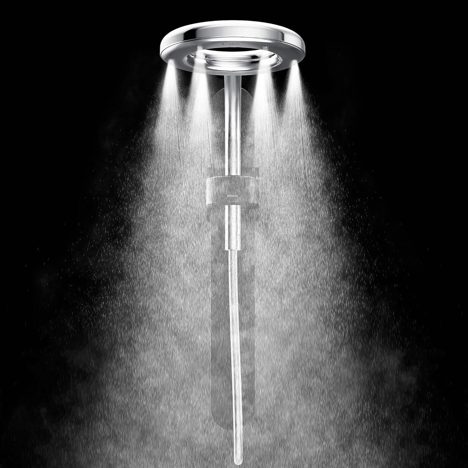 image:imageMoen N207R0BL Spa Shower Rainshower Matte BlackSpot Resist Brushed Nickel