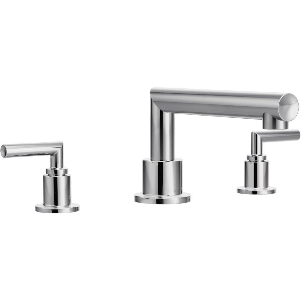 image:imageMoen TS93003BL Arris 2Handle Deck Mount Modern Roman Tub Faucet Trim Kit Valve Required Matte BlackChrome